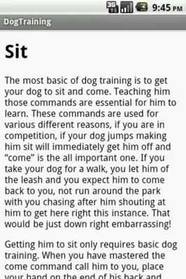 Dog Training android App screenshot 1